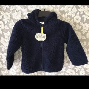 Bass Pro Kids size 2T toddler fuzzy zip hoodie jacket dark navy NWT!